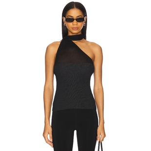 With Jean LARISSA 上装 黑色 y2k辣妹风REVOLVE小众新款