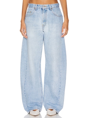 aligrace BARREL CUSTOMS 阔腿 牛仔裤浅色 美式revolve小众新款