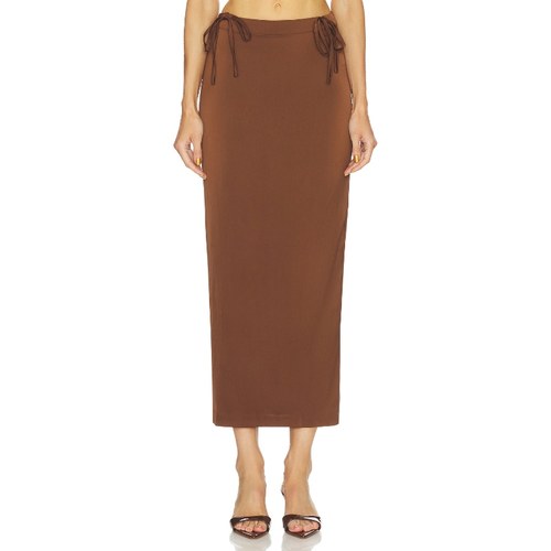 [海外直邮]Free People半身裙棕色美拉德复古长裙REVOLVE小众新款