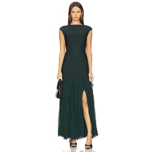 绿色REVOLVE小众新款 Herve 长裙 MYA Leger