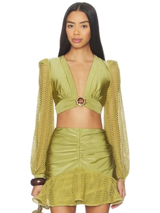 PatBO WAVE 网布上装 revolve小众新款 绿色