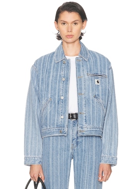 Carhartt WIP 卡哈特 RYLAN 夹克牛仔 蓝色竖条纹美式休闲REVOLVE