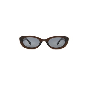 DIFF EYEWEAR棕色太阳眼镜猫眼框窄框复古风墨镜REVOLVE