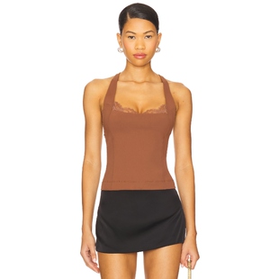 短款 People焦糖色挂脖蕾丝吊带修身 Free 背心REVOLVE 店铺主推