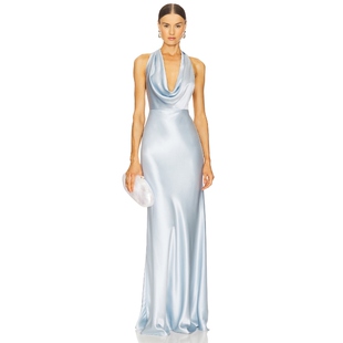 SAU LEE PEARL 长裙 Baby BlueREVOLVE小众新款