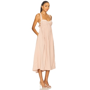 [冬季新品]Free People中长款连衣裙交叉绑带露背裙子REVOLVE小众