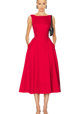 Helsa STRETCH COTTON SATEEN 裙子 红色