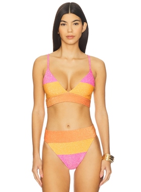 BEACH RIOT RIZA 三角形比基尼文胸上装 黄色REVOLVE小众新款