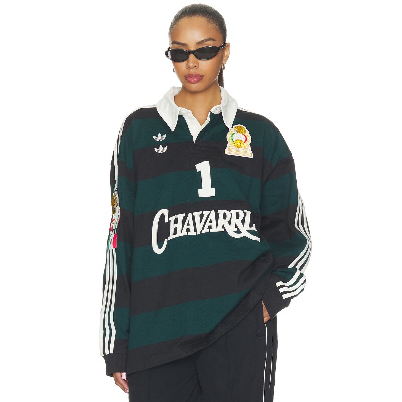 adidas Originals墨绿+黑色卫衣条纹复古风早秋新品REVOLVE