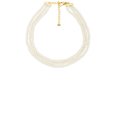 Lele Sadoughi TRIPLE PEARL STRAND 项链 象牙白REVOLVE