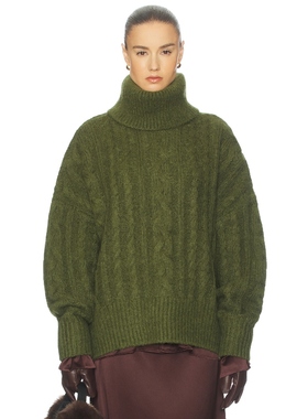 Helsa CLAUDIYA 毛衣 绿色 静奢风老钱风REVOLVE小众新款冬季保暖