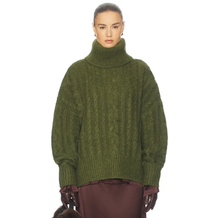 Helsa CLAUDIYA 毛衣 绿色 静奢风老钱风REVOLVE小众新款冬季保暖