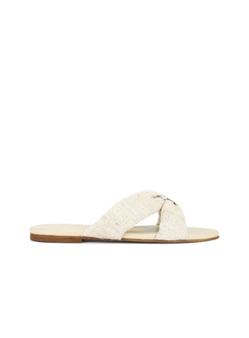 Kaanas Banha Chunky Criss Cross Linen Sandal 奶油色 女款REVO