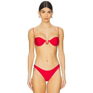 [春节穿搭]Ziah Fine Strap Wire Balconette Top红色辣妹REVOLVE