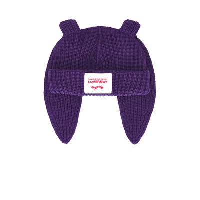 Charles Jeffrey LOVERBOY CHUNKY 针织毛线帽 紫revolve小众新款