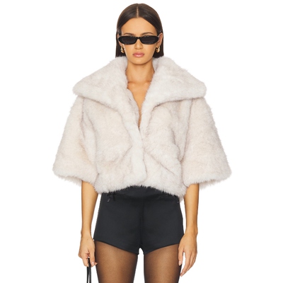 Lovers and Friends 环保皮草老钱风短款毛绒外套REVOLVE小众新款