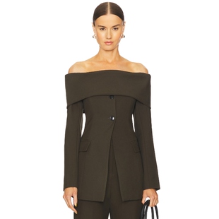 Line ＆ Dot MARILLA OFF SHOULDER 上装 橄榄色 REVOLVE小