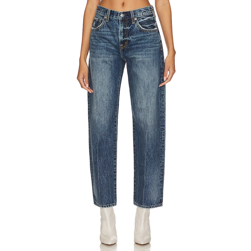 [冬季新品]PISTOLA LEXI美式风深蓝色直筒牛仔裤REVOLVE