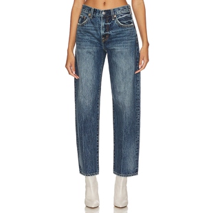 [春季新品]PISTOLA LEXI美式风深蓝色直筒牛仔裤REVOLVE