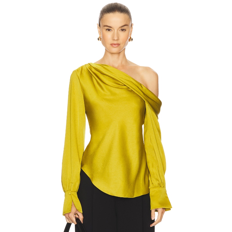 [冬季内搭]SIMKHAI ALICE 单肩上装长袖上衣 黄色REVOLVE小众