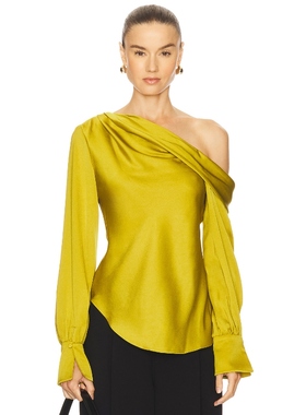 [冬季新品]SIMKHAI ALICE 单肩上装长袖上衣 黄色REVOLVE小众