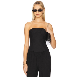 y2k辣妹风REVOLVE小众新款 Aje 黑色 无带上装 OTTA