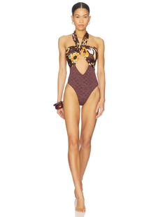 Free People MILEY 一件式泳衣 revolve小众新款 Brown,Orange