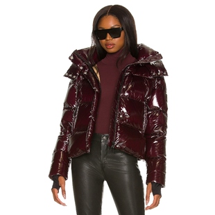 新款 小众冬季 保暖防风夹克漆皮亮面棉服外套REVOLVE时尚 SAM.