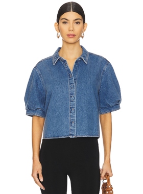 [冬季新品]FRAME Billow Sleeve Shirt 蓝色REVOLVE小众