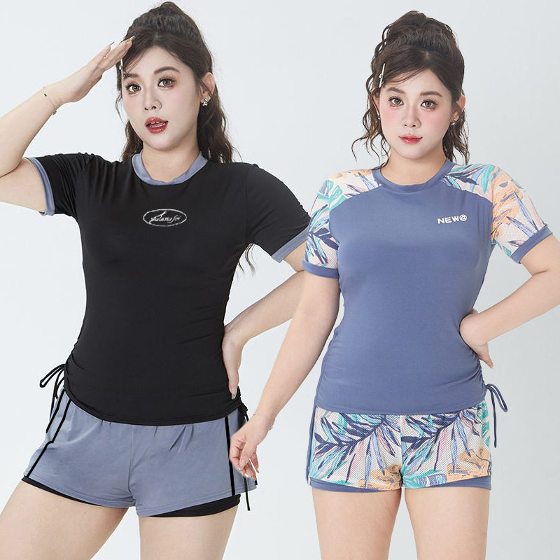 2026新款运动游泳衣女款大码胖mm遮肉分体保守遮肚显瘦200斤泳装