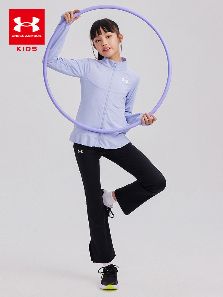 UNDER ARMOUR 아동복 여아 시원한 니트 속건 재킷 아동용 여름 야외 시원한 운동복 캐주얼 의류
