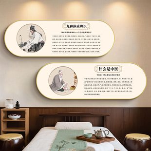 九种体质挂画中医馆墙面装饰氛围布置壁画中医养生馆文化墙装饰画