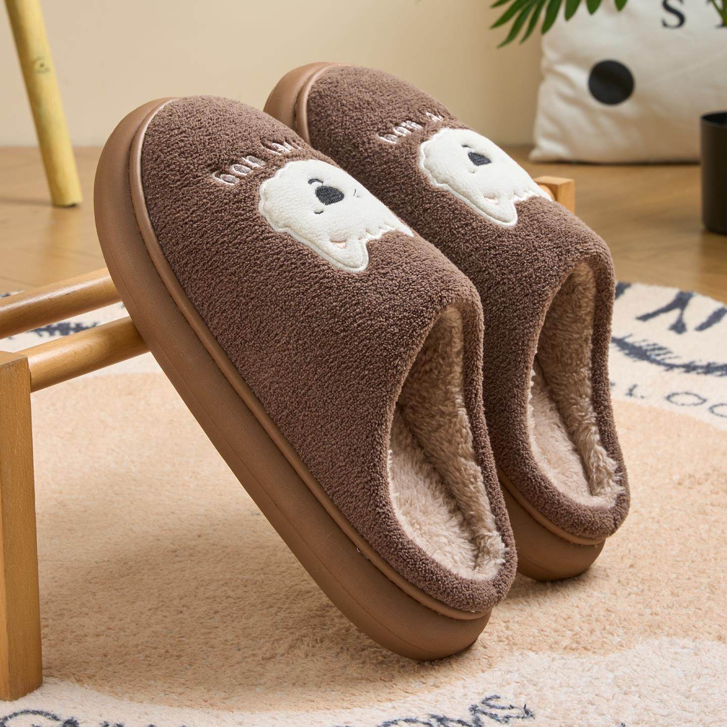可爱棉拖鞋男款秋冬季2026新款室内情侣居家加绒保暖毛毛拖鞋冬天