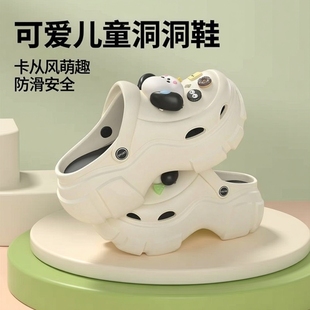 女款 2026新款 外穿防滑增高沙滩凉拖鞋 女孩夏季 可爱厚底儿童洞洞鞋