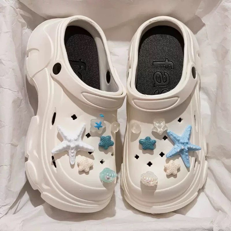 洞洞鞋儿童款夏季外穿2025新款厚底增高海边沙滩防滑包头凉拖鞋女