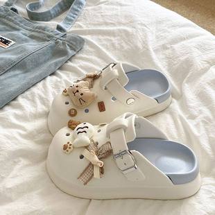 外穿厚底增高EVA学生包头沙滩凉拖鞋 爆款 夏季 女款 可爱猫咪洞洞鞋