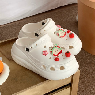 女 可爱苹果番茄增高凉拖鞋 学生户外2026新款 百搭夏足弓防滑洞洞鞋