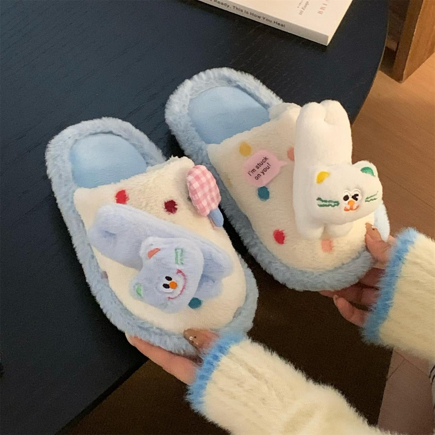 防滑家居休闲包头棉拖鞋