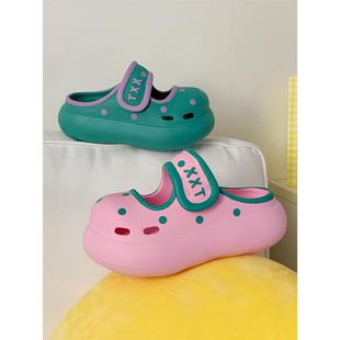 女玛丽珍百搭洞洞鞋 防滑可爱波点软厚底夏季 eva沙滩多巴胺凉拖鞋