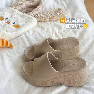 厚底eva凉拖鞋女2026新款夏季外穿8cm增高坡跟防滑EVA时尚一字拖