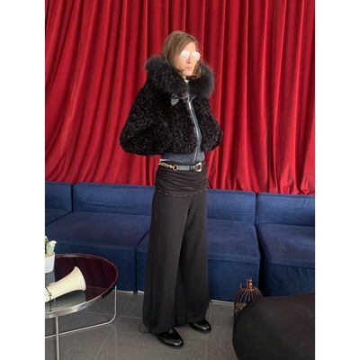 X@LWORCLO褶皱撞钉弹力休闲裙裤