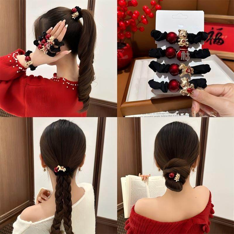 马年本命年发圈女高级感洋气时尚头绳扎丸子头发绳气质马尾小肠圈,饰品/流行首饰/时尚饰品新,发饰,淘宝优惠券,粉丝福利购,淘宝优惠卷