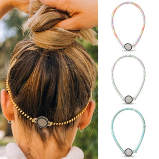 时尚高级感电话线发箍女2025新款运动发带头箍气质洗脸束发绳头饰