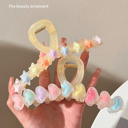 多巴胺彩色星星抓夹女