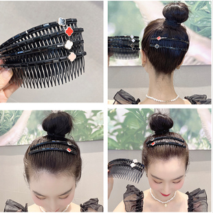 四叶草碎发梳女无痕倒插梳发卡前额刘海碎发梳发夹女后脑勺头饰夏