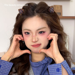 小香风植绒毛球小抓夹可爱猫耳朵发夹女前额侧边刘海夹公主头发卡