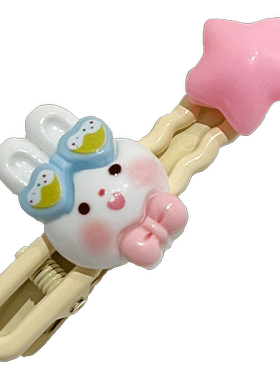 可爱小兔子星星发夹女前额