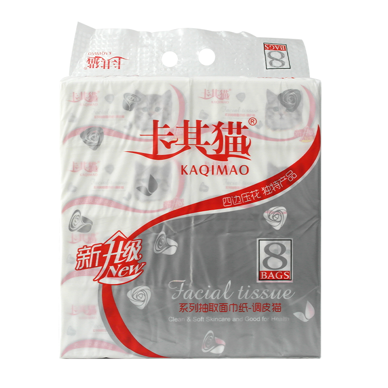 卡其猫纸巾家用调皮整件4层