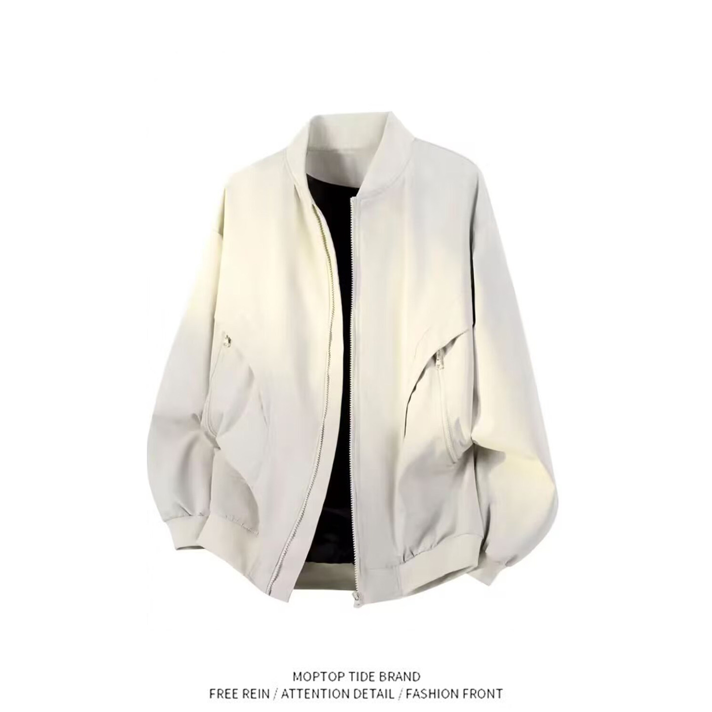 春秋季美式立领短款外套男新款bomber棒球服飞行员夹克潮薄款上衣