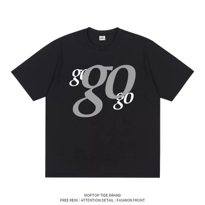 WH先生G0G0G0冲冲冲”短袖T恤男女夏季舒适透气休闲宽松上衣
